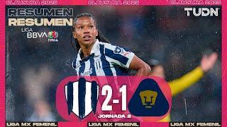 Resumen y goles | Monterrey 2-1 Pumas | Liga MX Femenil - J2 CL2025 | TUDN