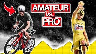 PRO vs AMATEUR CYCLIST: How FAST can I ride a TOUR DE FRANCE stage compared to the PRO’S?