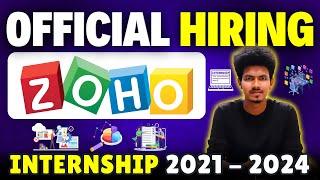 Zoho Internship hiring for 2021 to 2024 | Research and Development - ZOHO Internship  2024