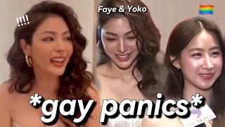 Faye & Yoko  pressured by the reporters