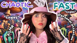 Chaotic Mad Hatter ASMR: Fast Personal Attention, Invisible Clips, Sketching & Layered Sounds 