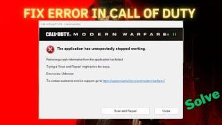 Fix application has unexpectedly stopped working error in Call of duty Modern warfare