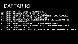 Toturial  Cara Daftar webmaster google dan Bing