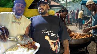 COOKING IN THE STREET IN THE TRENCHES OF JAMAICA WITH DING DONG - BULLY BEEF & WHTIE RICE