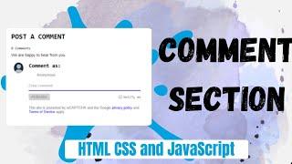 How To Create A Complete Comment Section Like Blogger Using HTML CSS JavaScript