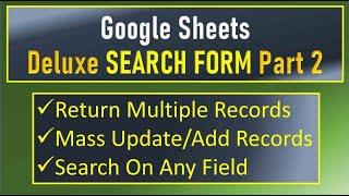 Google Sheets Deluxe Search Form Part 2