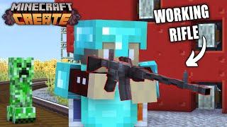 I Made A WORKING RIFLE In Minecraft Create Mod