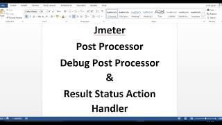 Performance Testing Expert - Jmeter - Debug Post Processor & Result Status Action Handler.