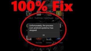 100% Fix "Unfortunately, com.android.systemui has stopped" error press Home Button