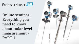 Everything you need to know about radar level measurement - Part 1 | #EndressHauser