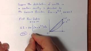 Gini Index Calculation from a Lorenz Function