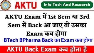 Aktu Back Exam Kab Hota H, Aktu BPharma Back Paper Exam, Aktu BTech Back Exam, Aktu MBA Back Paper