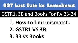 Manual but highly trusted method -compare of gstr3b vs gstr1 vs books data for f y  23 24 amendments