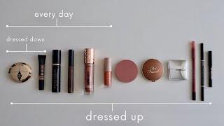 MINIMALIST MAKEUP FORMULA  3 MAKEUP LOOKS (casual + everyday + fancy) USING 12 PRODUCTS