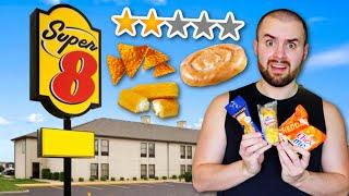 I Only Ate SUPER 8 Hotel Food for 24 HOURS! Room Service Menu Review!