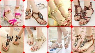 Most Beautiful Fancy And Stylish Sandals Design For College Girls || Flat Sandals Collection 2022