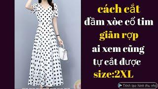 405Cách cắt đầm xòe giãn rợp thời trang công thức siêu dễ ai xem cũng tự cắt được .Super easy