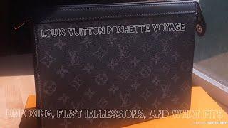 Louis Vuitton Pochette Voyage MM Monogram Eclipse - Unboxing, First Impressions, and What Fits.