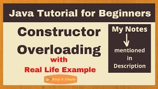 Constructor Overloading in Java | Java for Beginners