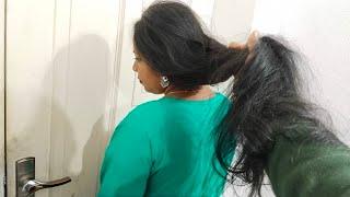 Gorgeous long hair play by hair lover||Hair Play & hair pulling @longhairbangla