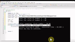 5_ C program to swap two numbers using third variable | swap two numbers in c programming