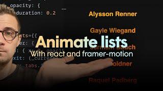 Animate lists with react and framer motion