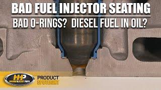 Bad Fuel Injector Seat, Bad Seal Symptoms, O Ring Leak, Diesel Fuel in Oil, Caterpillar Injectors