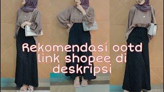 shopee haul!rekomendasi ootd kekinian rok polkadot, puffy blouse,ootd kondangan,ootd hangout!