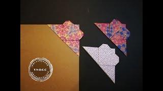 ORIGAMI BOOKMARK CORNER/ORIGAMI BOEKENLEGGER VOUWEN VAN PAPIER