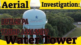 Aerial Investigation: Water Tower Drone Footage of Trump Assassination Attempt Site in Butler