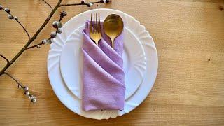 Самый простой способ сложить салфетку красиво для. Сервировка стола | Easy way to fold napkins