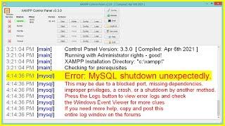 [FIXED] XAMPP Error: MySQL shutdown unexpectedly | Repair Corrupted Database