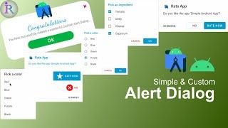 Custom Alert Dialog in Android | Material Design Alert Dialogs | Android Programming Basics