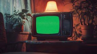 Red Retro TV Green Screen Setup