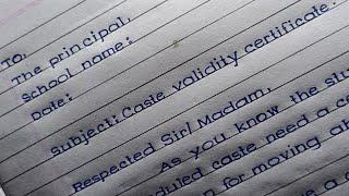 Application to Principal | Application for Caste Validity Certificate | Application Letter