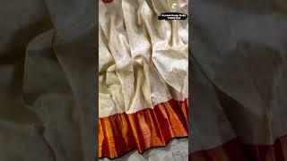 Beautiful half white pure Kanjeevaram Saree in vintage style | | Aravinda Design Studio @brideneeds