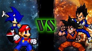 Mario and Sonic vs Goku and Vegeta