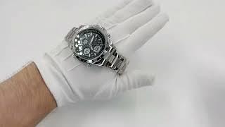 Кварцевые мужские наручные часы на серебряном ремешке. Брутальный подарок мужчине!