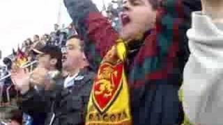 Afición Real Zaragoza animando en Ono Stadi Mallorca