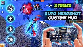 EASY 3 FINGER CUSTOM HUD FREE FIRE 2023| BETTER THAN PC | 3 FINGER CUSTOM HUD IN FF | GAMER GURUJI