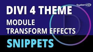 Divi 4 Module Transform Effects 
