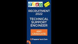 Zoho Recruitment 2022 | Technical Support Engineer | IT Job | Engineering Job | Chennai