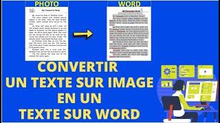 Comment convertir une photo en un fichier Word et modifier les écritures