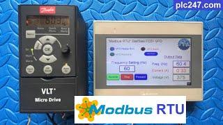 Weintek MT8071iE "Modbus RTU" Danfoss FC51 Tutorial