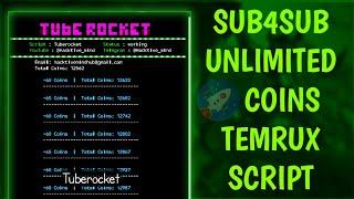 Sub4Sub unlimited coins Temrux Script || Sub4Sub Pro unlimited coins Termux Script  #tuberocket