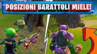 PER GLI ORSI! SFIDE FORTNITE! POSIZIONI BARATTOLI MIELE FORTNITE!