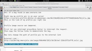 PoC | Parameter Tampering |Tampering of Image Source  | Coursera