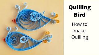 Quilling bird, quilling for beginner, DIY project,