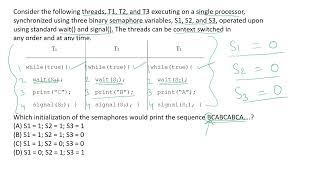 GATE 2022 | OS | BINARY SEMAPHORE | GATE TEST SERIES | SOLUTIONS ADDA | EXPLAINED BY POOJA