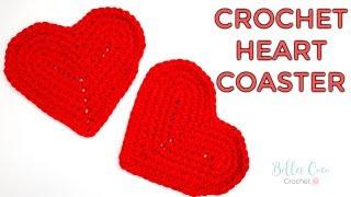 CROCHET: HEART COASTER TUTORIAL | Bella Coco Crochet